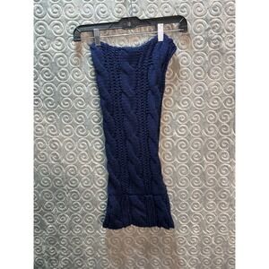 LOROME Navy Blue Cable Knit Neck Warmer Scarf Infinity‎ Loop Cozy Winter Fashion